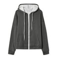 thumbnail image 4 of Hanen Women's Plus Size Casual Hoodies Sweatshirt Long Sleeve Full Zipper Track Tops Athletic Jackets with Pockets, 4 of 6