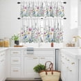 thumbnail image 3 of Colorful Floral Kitchen Curtains Valances and Tiers Set of 3 Watercolor Wildflowers Leaf Herbs Country Tier Curtains and Valance with Rod Pocket for Small Windows, 27.5"x36", 3 of 9