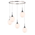 thumbnail image 2 of Woodbridge Lighting Alicia 5-Light Glass Chandelier in Chrome/Satin Nickel/Opal, 2 of 4