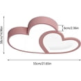 thumbnail image 3 of Miumaeov 55cm Double Heart Modern Ceiling Light with Remote Control LED 3 Color Dimming Bedroom Study Ceiling Lamp 110V (Pink), 3 of 8