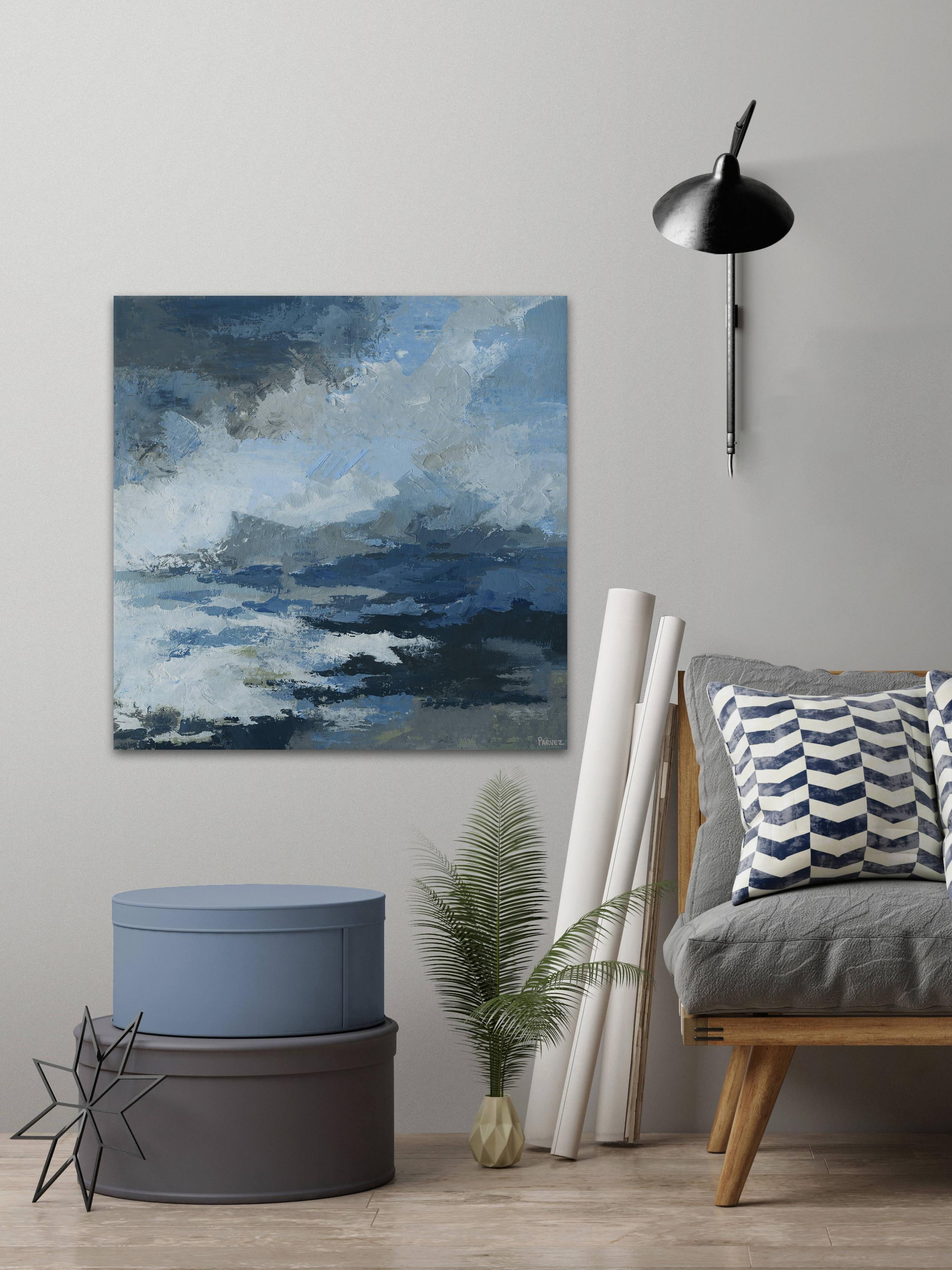 Parvez Taj "Camouflage Waves" Painting Print on Wrapped Canvas