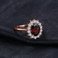 thumbnail image 6 of Jewelrypalace Princess Diana Kate Middleton Gemstone Birthstone Genuine Red Garnet Halo Statement Engagement Rings for Women, 14K Rose Gold Plated 925 Sterling Silver Size 7, 6 of 7