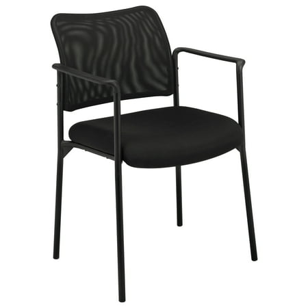 UPC 089191739708 product image for basyx VL516 Series Stacking Guest Arm Chair, Mesh Back, Padded Mesh Seat, Black | upcitemdb.com