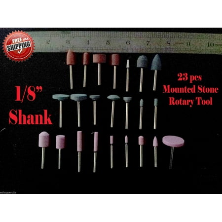 Grinding Mandrel - 23 Pcs Mounted Stone Grinding Bits 1/8