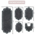 thumbnail image 2 of Home Weavers Allure Collection 100% Cotton Non-Slip Bathroom Rug Set Machine Washable Bathroom Rug, U Shaped Contour, Bathroom Rug, Bath Rug, Runner, Dark Gray Color 5 Piece Bath rug set, 2 of 4