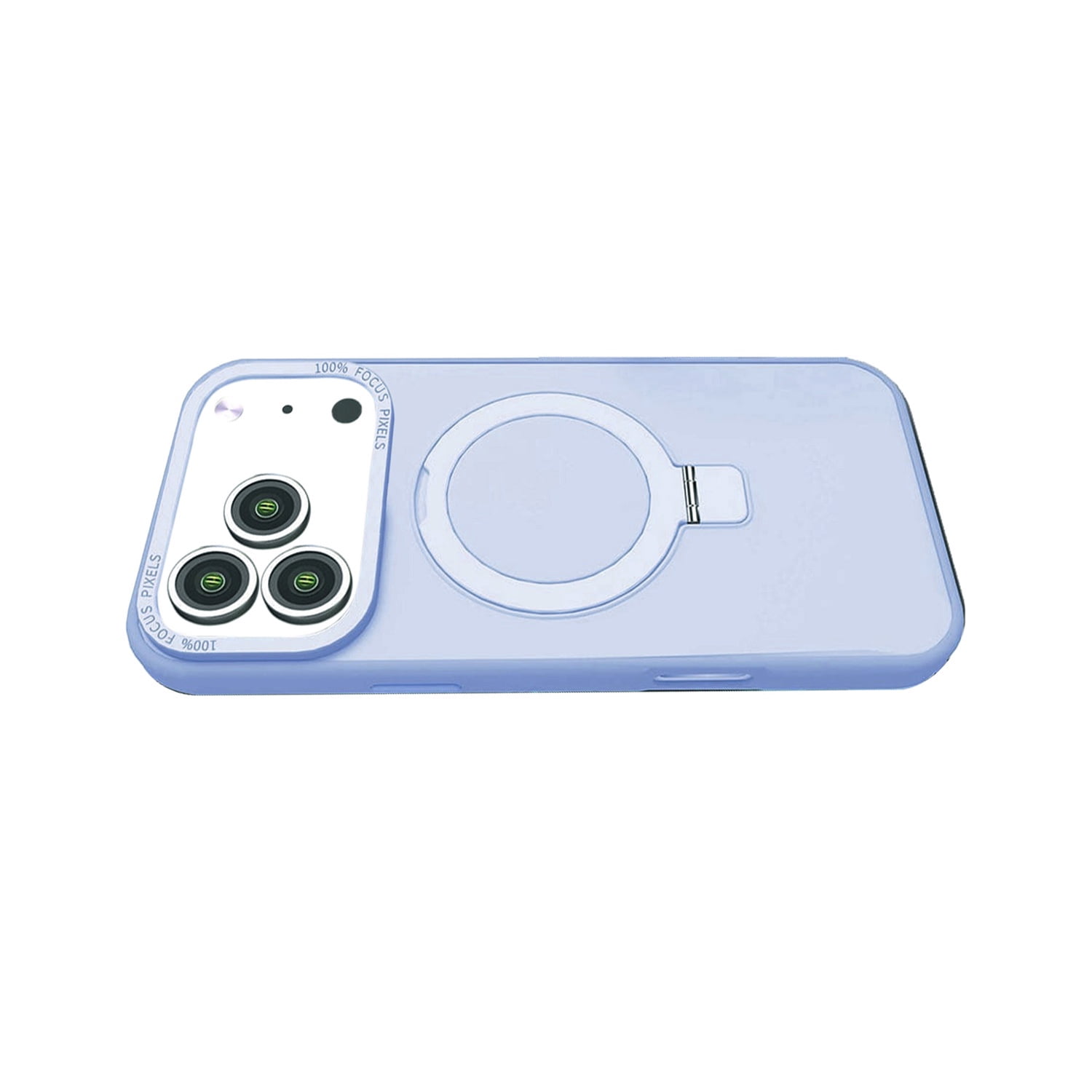 Carbon Fiber Magnetic Ring Kickstand Case for iPhone 17 Pro Max - Blue