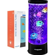 Playlearn USA Mini Bubble Lamp Fake Aquarium with Moving Fish Sensory Lights 11-inch