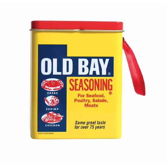 Old Bay Can Tin Metal with Working Lid Holiday Tree Ornament