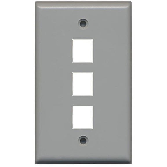 RiteAV Blank Wall Plate for Keystone Jacks - Black 1 Gang 2 Port
