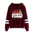thumbnail image 1 of Bellella Femmes Sweat à Capuche Imprimé de Noël Sweat-Shirt à Manches Longues Casual Colourblock Dames Vin Rouge 2XL, 1 of 2