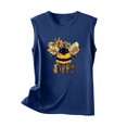 thumbnail image 4 of Fjofpr Bra Tank 2024 Women's New Loose Casual Fashion Crew-neck All-matching Printed Top Blue XXL, 4 of 4