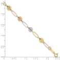 thumbnail image 3 of Primal Gold 14 Karat Tri-Color Diamond-cut Beads Link Bracelet, 3 of 3