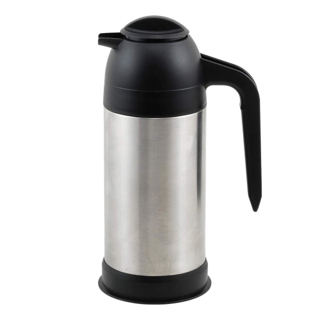 Winco VSS-24 Servidores de café/crema 24 oz aislados al vacío Plata Negro