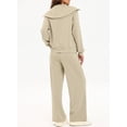 thumbnail image 3 of DOKOTOO Sweatsuits for Women 2 Piece Outfits Half Zip Sweatshirt Wide Leg Sweatpant Tracksuit Matching Set Women Clothing, 3 of 9