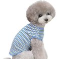 thumbnail image 1 of Camiseta a rayas coloridas para perros, chaleco transpirable para mascotas, camiseta sin mangas para perros azules de verano (azul), 1 of 5