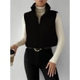 thumbnail image 2 of Arvbitana Women Teen Girls Corduroy Puffer Vest Solid Color Stand Collar Quilted Waistcoat Fall Winter Casual Outdoor Sleeveless Padded Jacket Coat Tops, 2 of 4