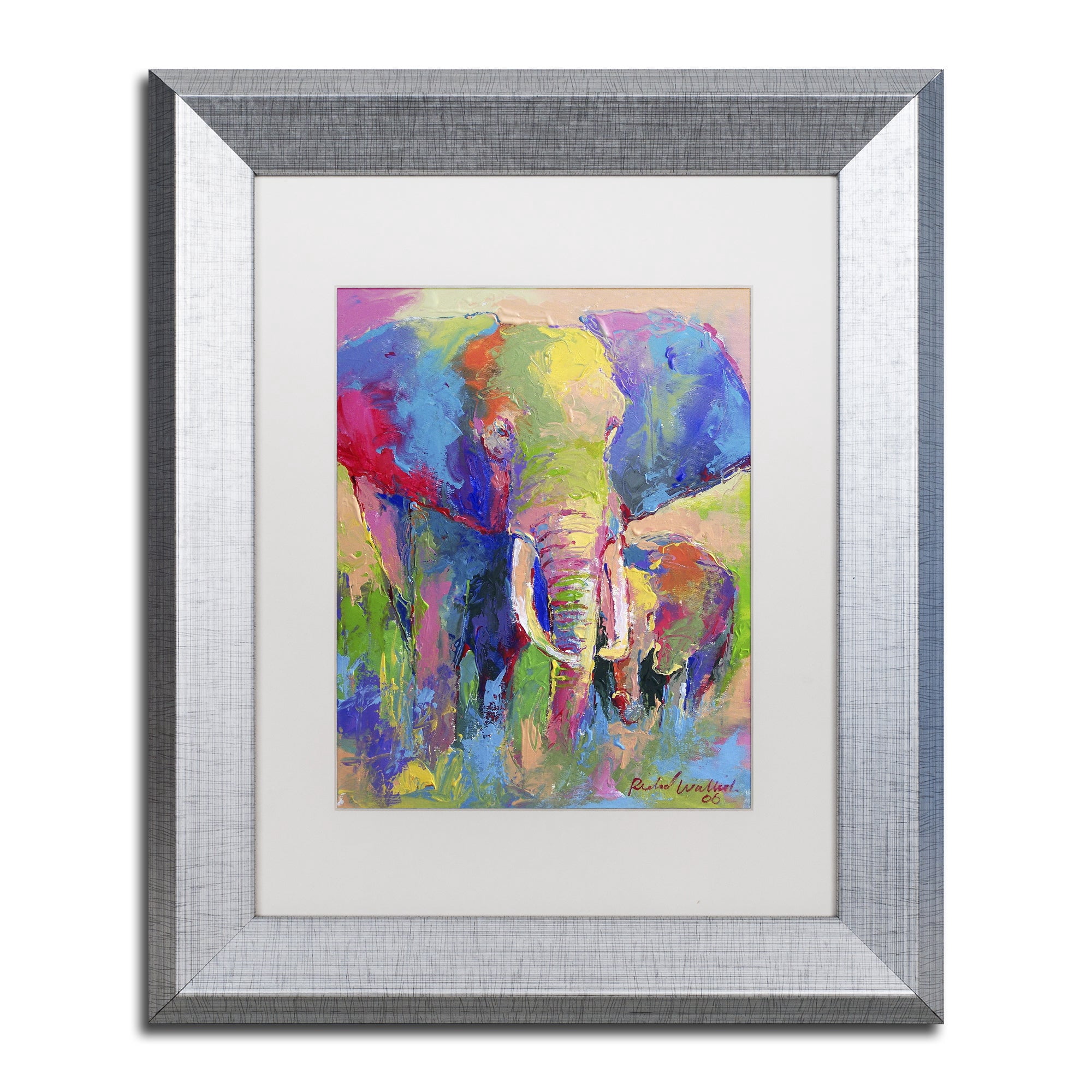 Richard Wallich 'Elephant 1' Matted Framed Art
