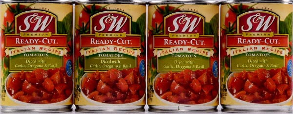 (8 pack) S&W Italian Recipe Canned Diced Tomatoes, 14.5 oz Can