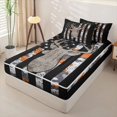 thumbnail image 2 of Manfei Safari Deer Zipper Twin Comforter Sets with Fitted Sheet and 2 Pillowcases,Orange Camo American Flag Zipper Bedding Set,Black Reversible,4pcs, 2 of 8
