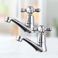 thumbnail image 4 of 2Pcs Lavabo Single Hole Cross Bibcock Alloy Water Faucet Basin Faucet Washbasin Basin Faucet(Blue Drop Model), 4 of 8
