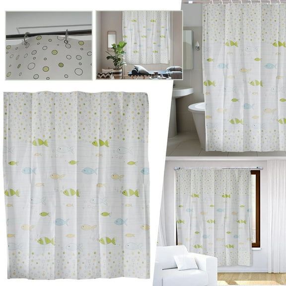 1X Shower Curtain Printed Fabric Shower Curtain Thickened Waterproof Cartoon Shower Curtain With Hook Shower Curtain