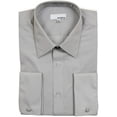 thumbnail image 3 of Modena Mens CLOF Solid French Cuff Dress Shirt - Grey - 17 6-7, 3 of 3