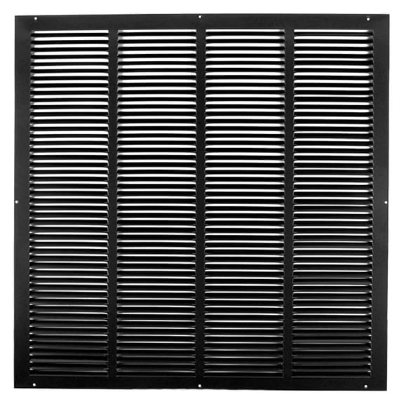 20'' x 24'' [Duct Opening] Flat Stamped Steel Return Air Grille - Sidewall and Ceiling - HVAC Vent Duct Cover - Black [Outer Dimensions: 21.75''w X 25.75''h]