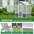 thumbnail image 3 of 6' x 4' Walk-in Polycarbonate Greenhouse, Outdoor Garden Greenhouse for Plants in Winter, Grow House with Sturdy Cold Wooden Frame, Drain Hole and Front Entry Doors, D6338, 3 of 9