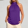 thumbnail image 2 of RMGVDSD Womens Tank Tops Sleeveless Tie Neck Spring Summer Tops Loose Casual Halter Tank Top Solid Color Tie Back Blouses Trendy Clothes Versatile Camisoles, 2 of 6