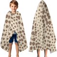 thumbnail image 3 of Beige and Brown Of Leopard Print Hooded Bath Towel，60"x35" for Ages 3 To 12 Kids, Quick Dry Lightweight Soft Microfiber Hood Beach Towel Cover Up for Kids, 3 of 7