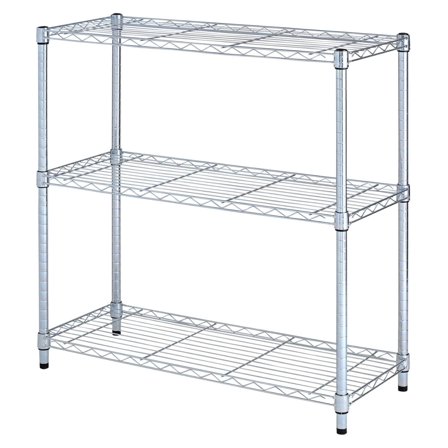 ALESW833614SR 36 in. x 14 in. x 36 in. 3-Shelf Residential Wire Shelving - Silver 36" x 14" x 36"