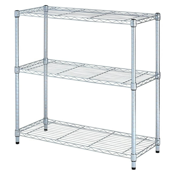 ALESW833614SR 36 in. x 14 in. x 36 in. 3-Shelf Residential Wire Shelving - Silver 36" x 14" x 36"