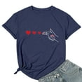 thumbnail image 4 of LUOGENLI T-shirts pour Femme pour Femmes T-Shirt pour Couple Imprimé Col Rond Manches Courtes T-Shirt T-shirts pour Femmes T-shirts Graphiques T-shirts de la Saint-Valentin Vintage pour Femmes T-Shirt Graphique Pâques Bleu Foncé TG, 4 of 5