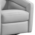 thumbnail image 6 of Desi Swivel Accent Chair in Dove Grey Genuine Leather Firm Foam, 6 of 10