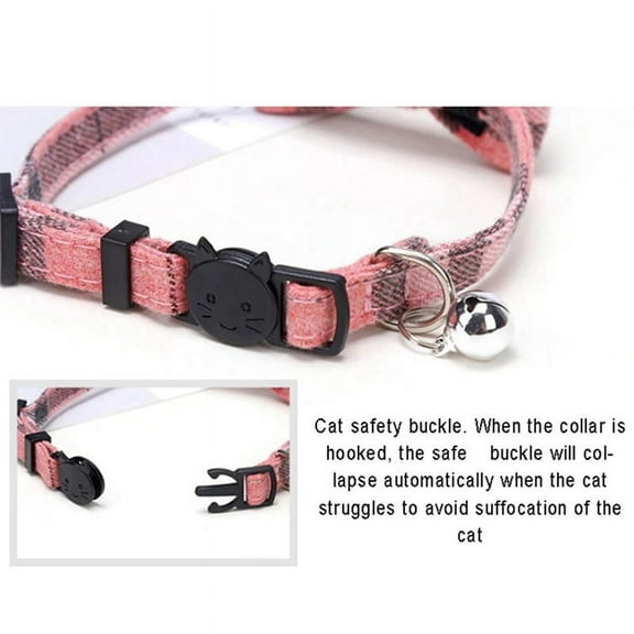 E-Cute Cat Collar Small Puppy Cat Dog Collars Bow Kitten Collar Bowknot Necklace with Bell for Dog Cat,1 x cat collar,Pink