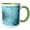 Green/White, variant on 3drose, Image of Ancient Nautical Map of Antilles in Aqua with Schooner, 11oz Two-tone Blue Mug