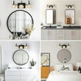 thumbnail image 5 of 3-Light Bathroom Light Fixtures, Black Modern Bathroom 17.3in Vanity Lights with Flower Glass Shade, Bathroom Wall Lamp for Mirror Cabinet Porch, E12, 5 of 8