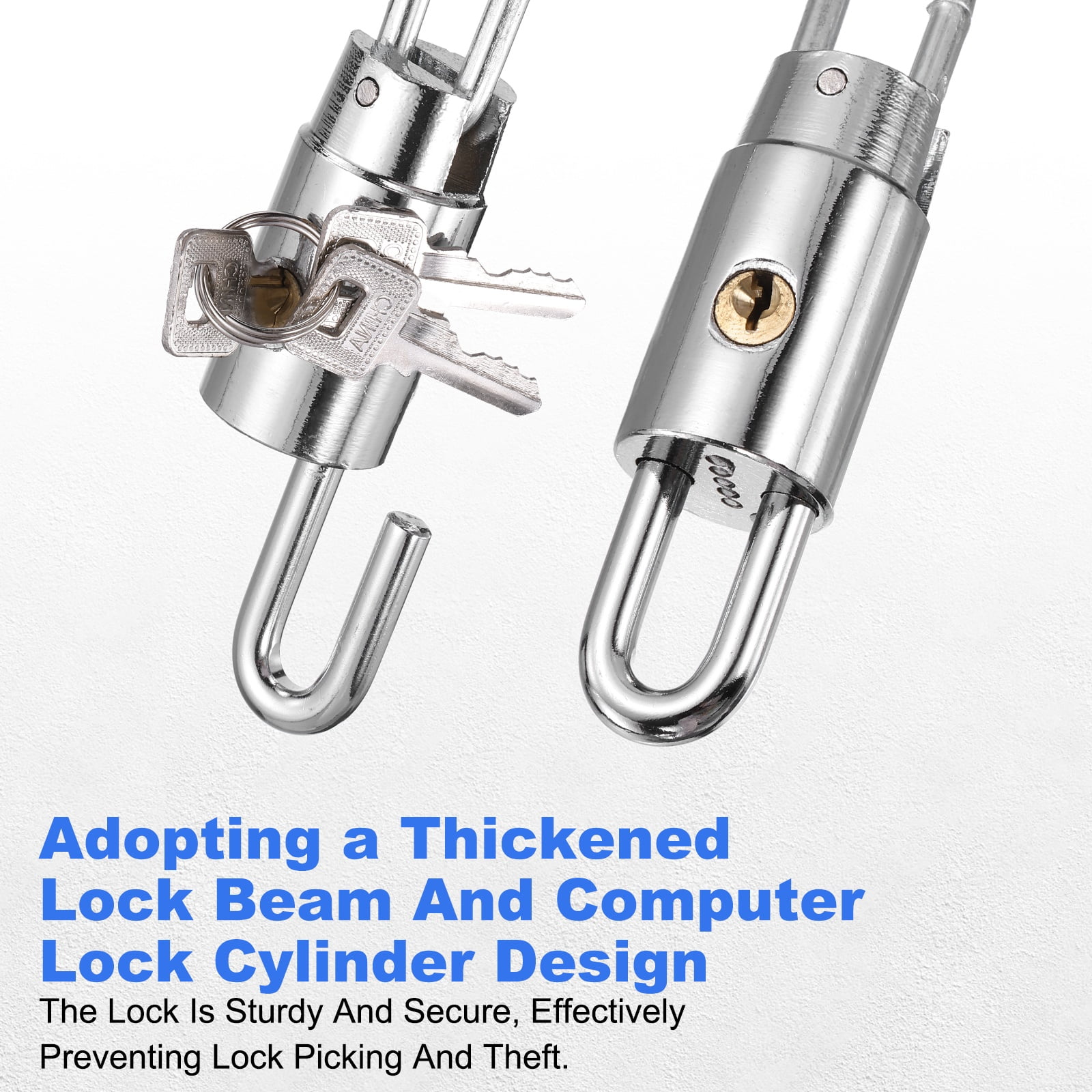 Bike Chain Lock, (27 Inch, Silver) (1 Pcs), Manganese Steel Anti-Theft Bicycle Round Chain Lock with Keys, Suit for - Bike/Motorcycle/Scooter/Truck