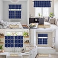 thumbnail image 6 of Navy Blue Boho Kitchen Curtains Sets for Windows 24 Inch Length, Farmhouse Abstract Floral Aesthetic Rod Pocket Window Treatments Tier Curtains and Valances Set for Bedroom/Bathroom, 6 of 8