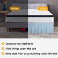 thumbnail image 4 of Light Blue Bed Skirt King Size 16 Inch Drop, Abstract Modern Farmhouse Solid Color Adjustable Elastic Dust Ruffles Bedskirt for King Bed Wrap Around Pleated Mattress Frame Cover, 4 of 9