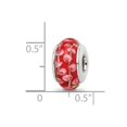 thumbnail image 2 of 925 Sterling Silver Polished Oxidized Reflections Pink Red Murano Glass Bead Charm 13.64x7.27mm Wide Pendant Necklace fo, 2 of 2