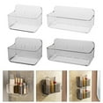 thumbnail image 2 of Necvior Sturdy Wall Mounted Storage Boxes Clear Adhesive Wall Mounted Storage Box for Bathroom Kitchen or Office Shelves, 2 of 18
