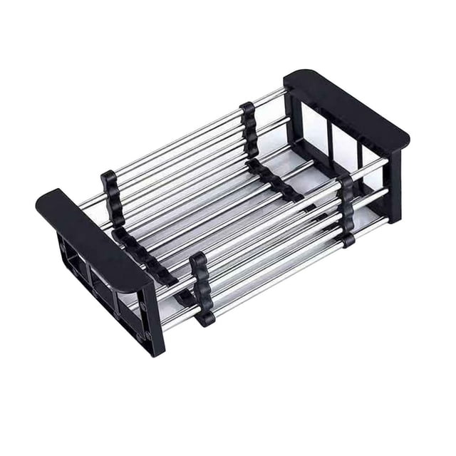 Sink Drain Rack Stretchable Strong Bearing-capacity Large Capacity Stainless Steel Fruit Vegetable Dishes Washing Drain Rack Kitchen Tools