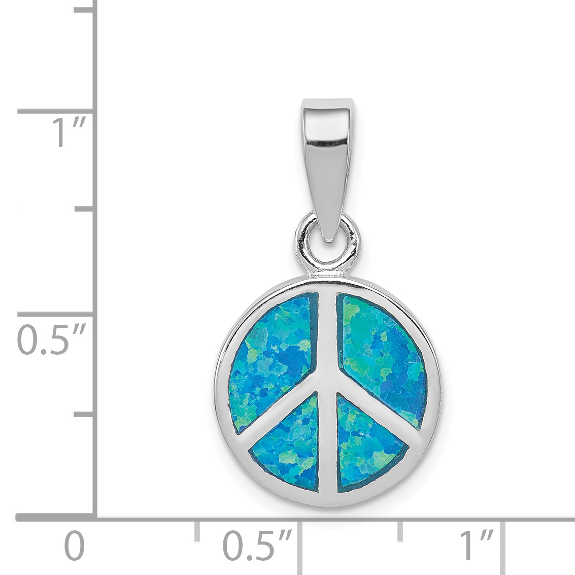 Opal Peace Sign Pendant Charm Necklace 