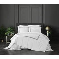 Chic Home Nella 7-Piece Solid Color Cotton Duvet Set, Queen, Black