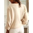 thumbnail image 6 of Female Crochet Cardigan Long Sleeve Fancy Openwork Knit Sweater Jumper Cream White S, 6 of 10
