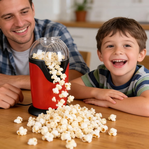 Electric Hot Air Popcorn Popper – 10-Cup Oil-Free Popcorn Machine with Measuring Cup & Butter Melter, BPA-Free, Quick Pop for Home Movie Nights & Parties(US Standard)