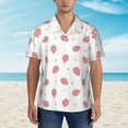 thumbnail image 2 of Susaid Hand Drawn Strawberry Print Short Sleeve Shirts Button Down Casual Shirts Summer Beach Aloha Button Down Short Sleeve for Men ,Medium, 2 of 7