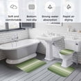 thumbnail image 5 of Sage Green Ombre Bath Mat 3 Piece Bathroom Rug Set, Sage Green Gradient Woods Farmhouse Non Slip Bath Rug Contour Mat and Toilet Lid Cover, Absorbent Shower Mats Soft Bath Rugs and Mats Sets, 5 of 8
