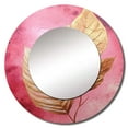 thumbnail image 2 of Designart "Blush Lustrous Foliage Fusion I" Floral Rund Mirror For Wall Decor - Large Pink Round Printed Mirror -Traditional Round Living Room Mirror - 23" x 23", 2 of 6